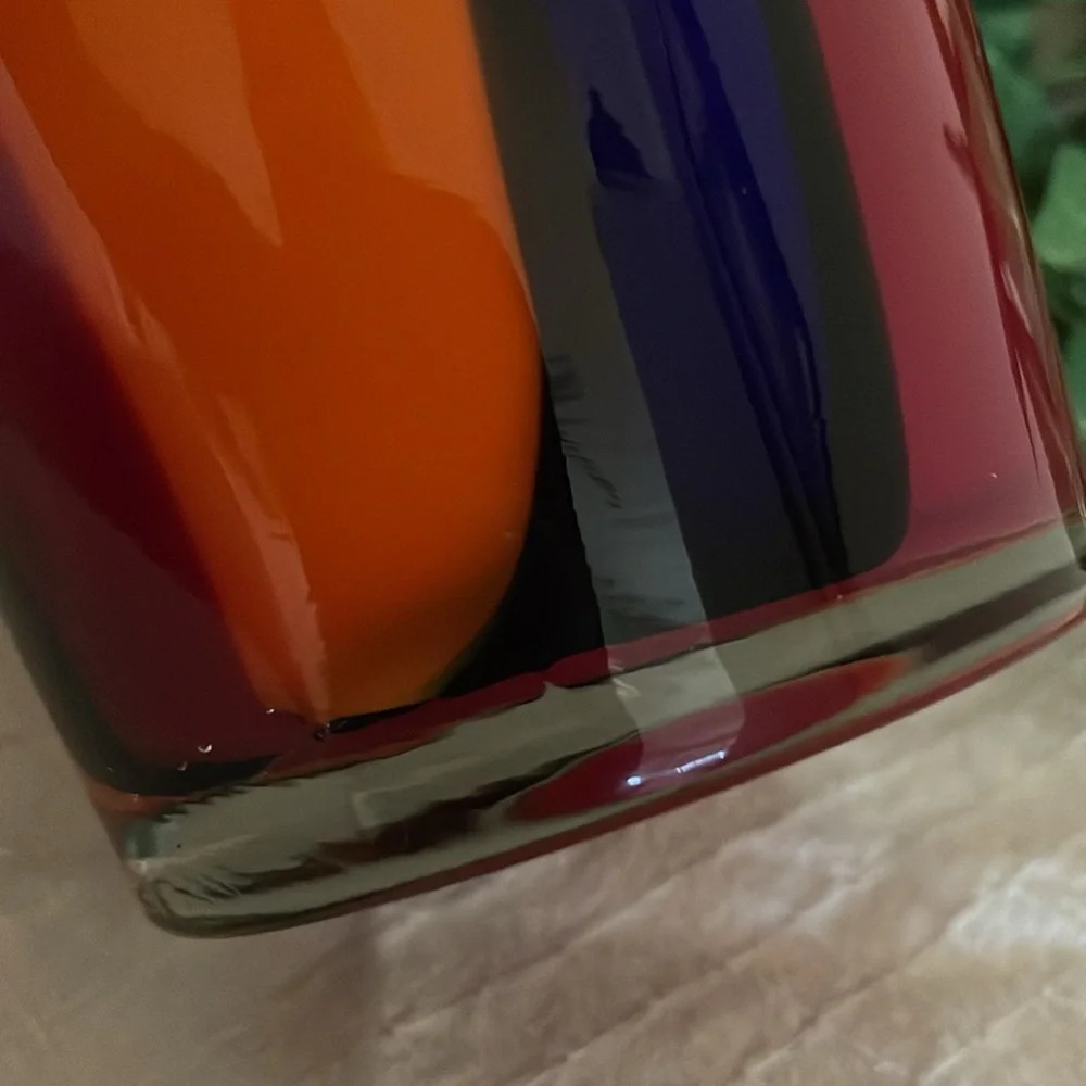 Exquisite Vintage Murano Cased Tri-Colored Striped Vase! - Picture 7 of 15